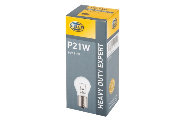 HELLA 8GA 002 073-251 Glühlampe - P21W - Heavy Duty Expert - 24V - 21W - Sockelausführung: BAY15s -