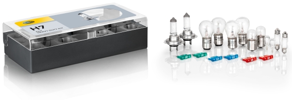 HELLA 8GH 007 157-931 Glühlampensortiment - C5W/H7/P21/5W/P21W/R10W/W5W - 24V - Box - Menge: 12