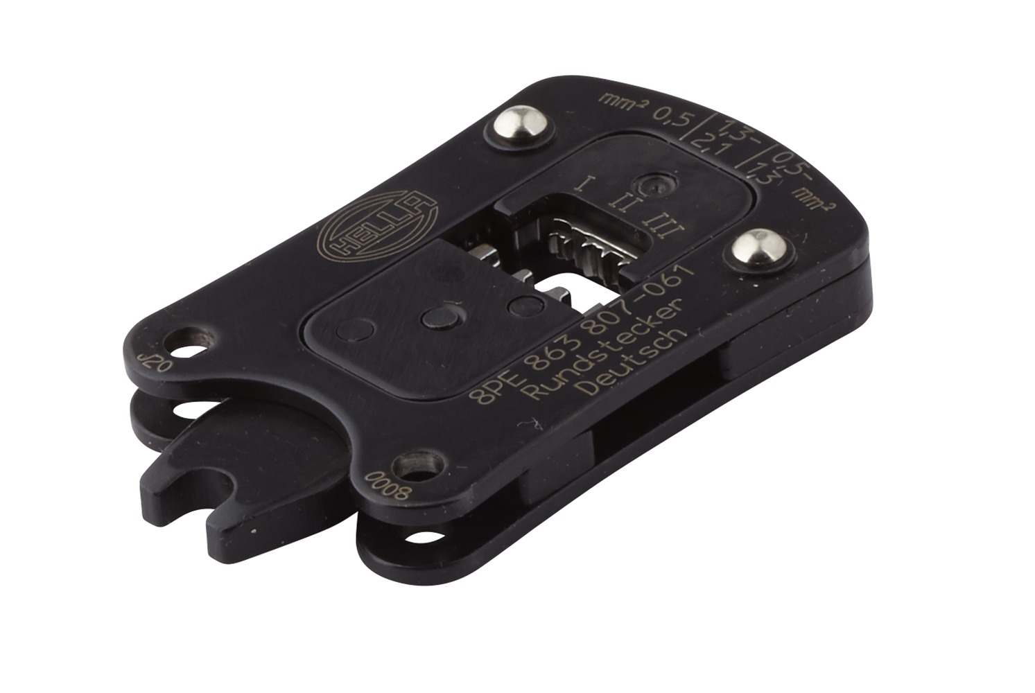 HELLA 8PE 863 807-061 Crimpzangeneinsatz - Metall - schwarz - Head tool Deutsch DT