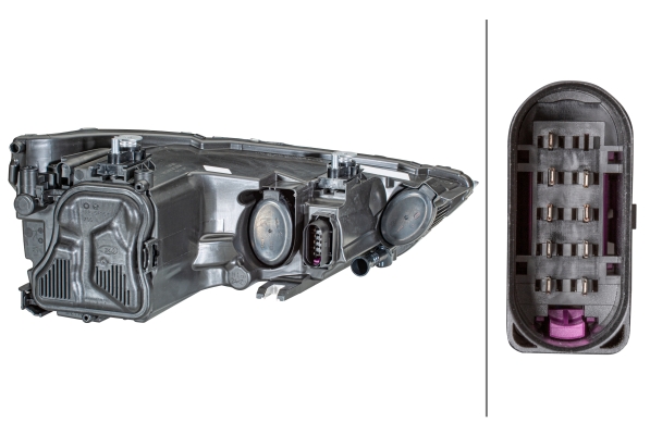HELLA 1LG 354 837-041 FF/Halogen-Hauptscheinwerfer - rechts - für u.a. Audi A1 (8X1, 8Xk)