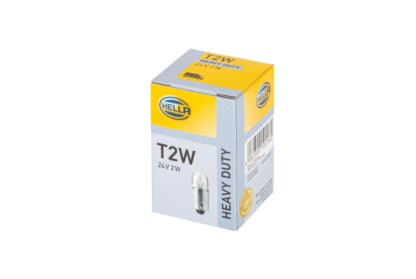 HELLA 8GP 002 068-241 Glühlampe - H - Heavy Duty - 24V - 2W - Sockelausführung: BA9s - Schachtel - M