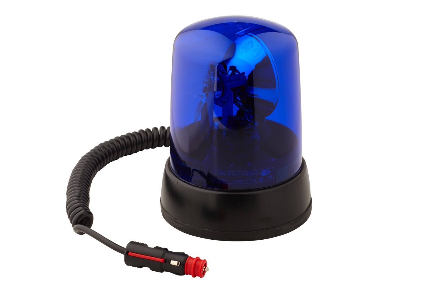 HELLA 2RL 008 062-001 Halogen-Rundumkennleuchte - KL 7000 - 12V - Magnetbefestigung - blau - 2-polig