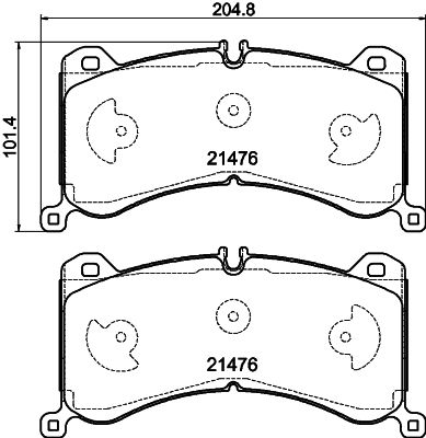 Hella 8DB355040-821 Bremsbelagsatz, Scheibenbremse