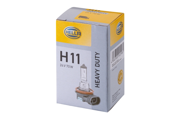 HELLA 8GH 008 358-241 Glühlampe - H11 - Heavy Duty - 24V - 70W - Sockelausführung: PGJ19-2 - Schacht