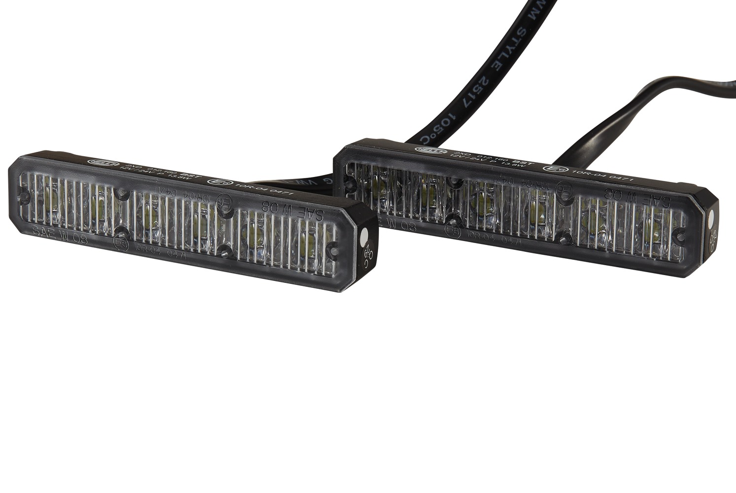 HELLA 2XD 012 160-881 LED-Blitz-Kennleuchte - BST - 12/24V - weiß - Einbau/geschraubt - glasklar - w