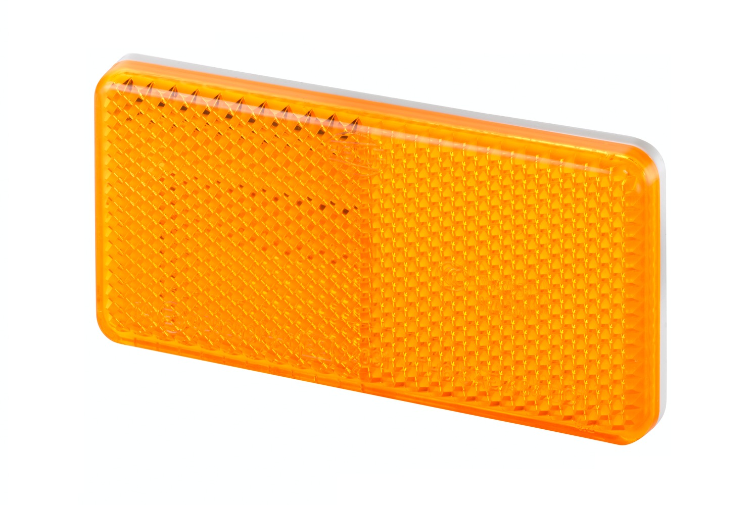 HELLA 8RA 003 326-177 Rückstrahler - Lichtscheibenfarbe: gelb - geklebt