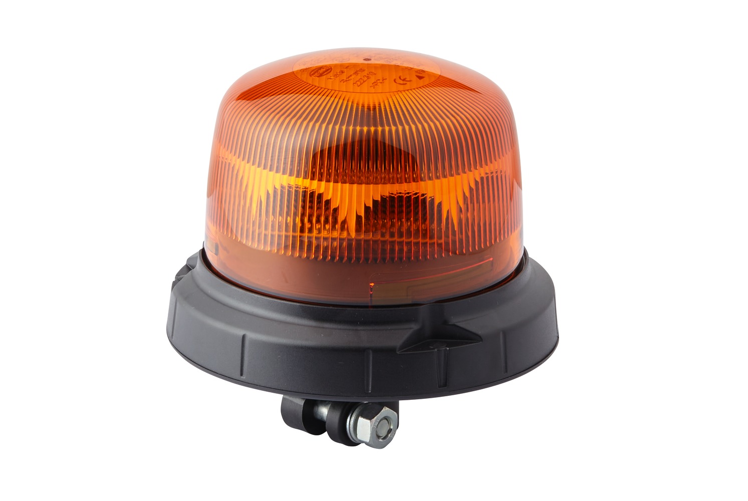HELLA 2RL 014 979-011 LED-Rundumkennleuchte - RotaLED Compact - 12/24V - gelb - Rohrstutzen, flexibe