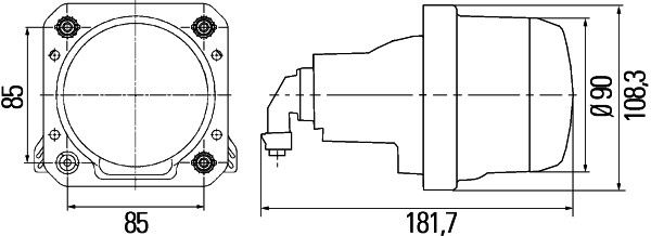 HELLA 1AL 009 998-007 DE/Halogen-Hauptscheinwerfer - 90mm Performance - 12V - rund - Referenzzahl: 1