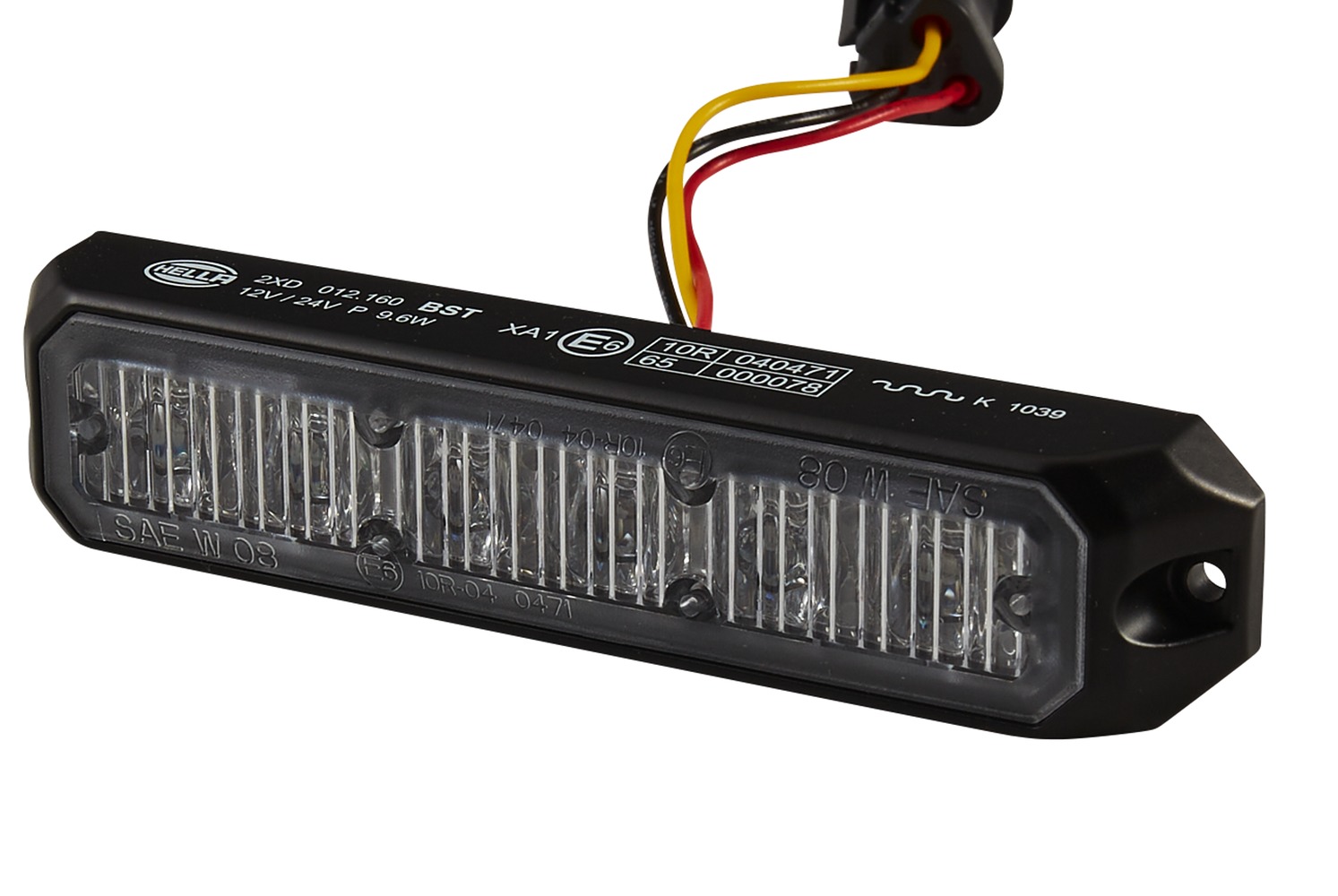 HELLA 2XD 012 160-051 LED-Blitz-Kennleuchte - BST - 12/24V - gelb - Anbau/geschraubt - glasklar - ge