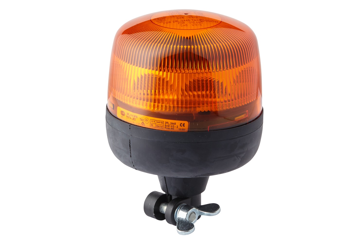 HELLA 2RL 010 979-011 LED-Rundumkennleuchte - RotaLED - 12/24V - gelb - Rohrstutzen, flexibel - gelb