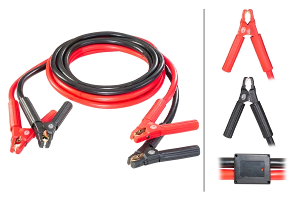 HELLA 8KS 236 694-001 Starthilfekabel - 12/24V - 750A - Kabel: 5m - mit Überspannungsschutz
