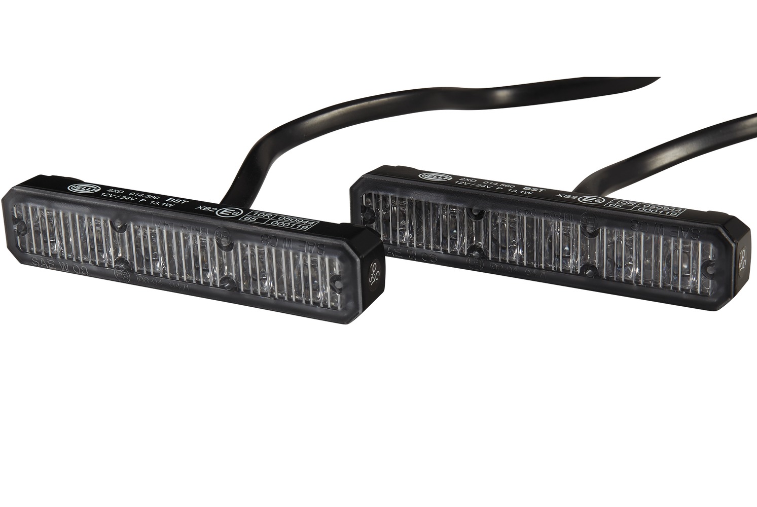 HELLA 2XD 014 560-101 LED-Blitz-Kennleuchte - BST - 12/24V - blau - Anbau/geschraubt - glasklar - bl