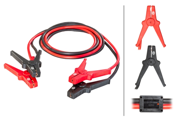 HELLA 8KS 236 689-001 Starthilfekabel - 12/24V - 350A - Kabel: 3.5m - mit Überspannungsschutz