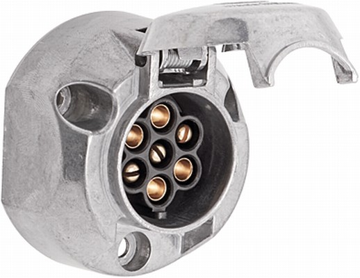 HELLA 8JB 001 941-001 Steckdose - 12V - 7-polig - Zinnbronze - Metallgehäuse - DIN/ISO: 1724