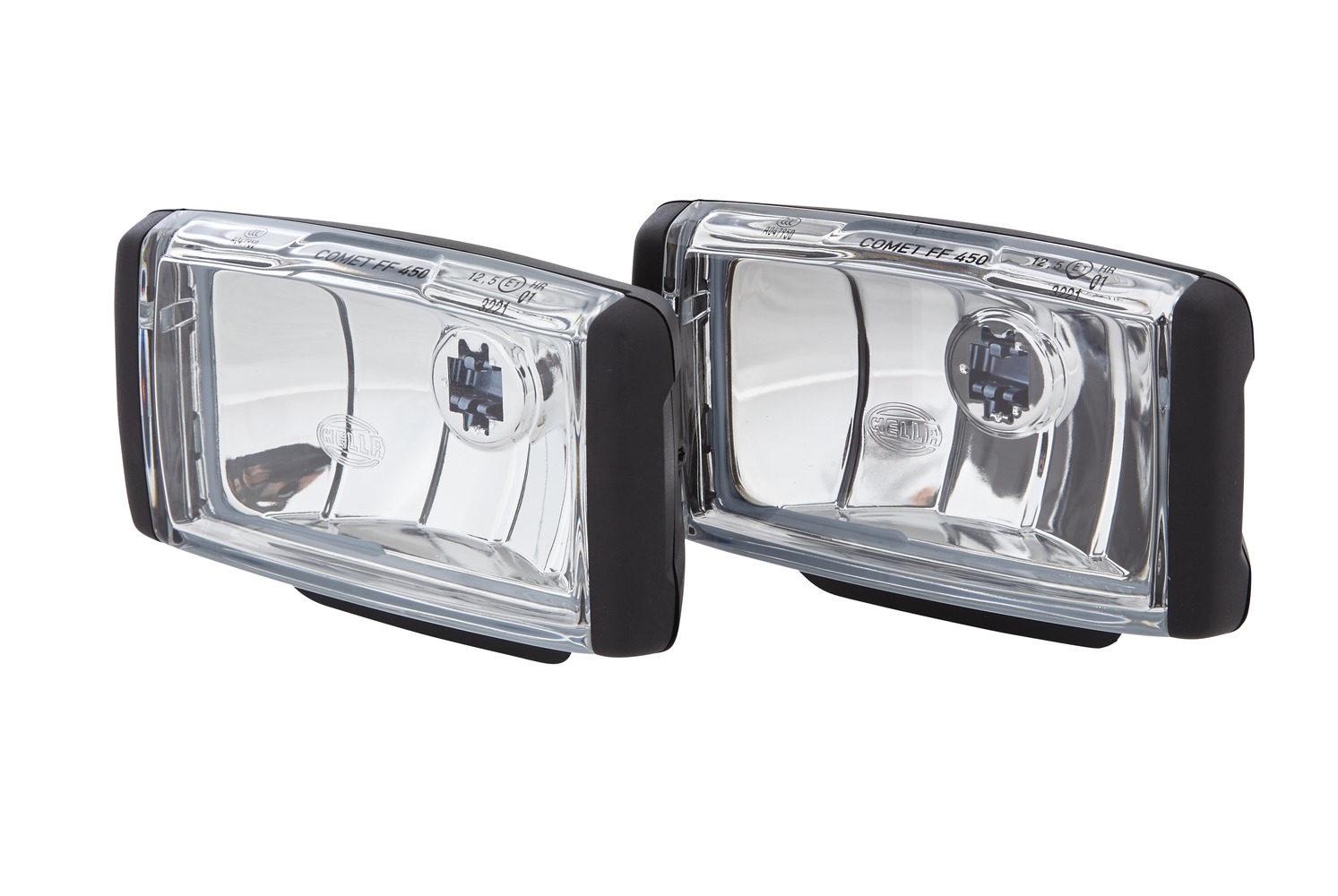 HELLA 1FB 010 951-821 FF/Halogen-Fernscheinwerfersatz - Comet FF 450 - 12V - rechteckig - Anbau - gl