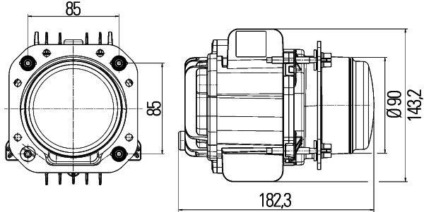 HELLA 1LL 010 820-871 DE/LED-Hauptscheinwerfer - 90mm Performance Bi-LED L70 - 24V - Einbau - links/